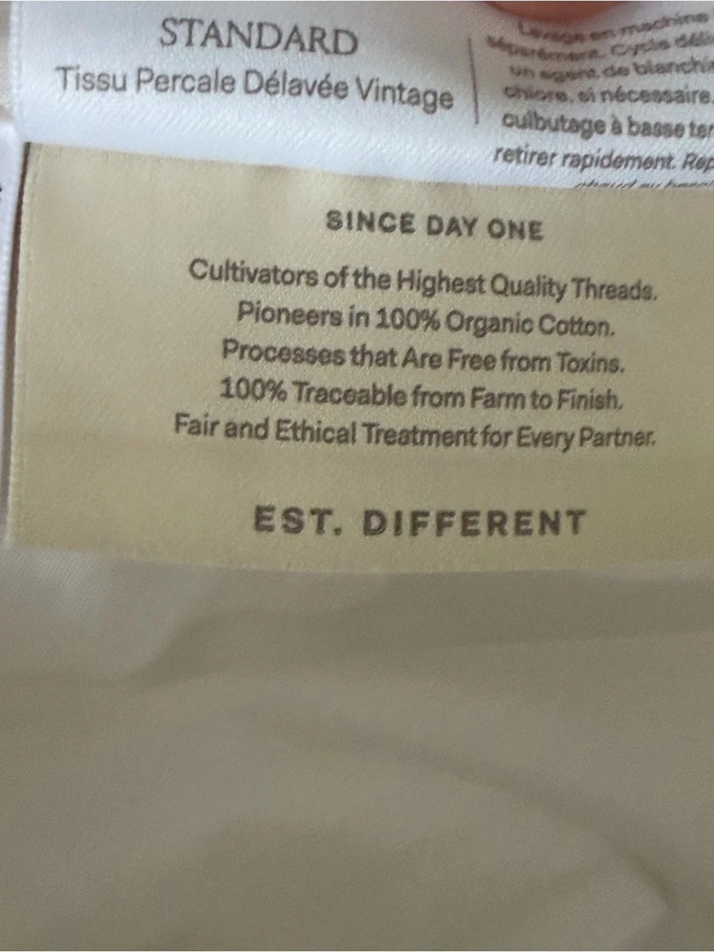 BOLL AND BRANCH NWT Percale Vintage Washed Cream Organic Soft Pillowcase Pair